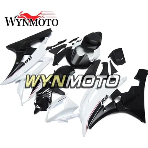 Complete Pearl White Black Fairings Kit For Yamaha R6 2006-2007 06 07 Year Injection ABS Plastics Motorbike Bodywork Cowling New