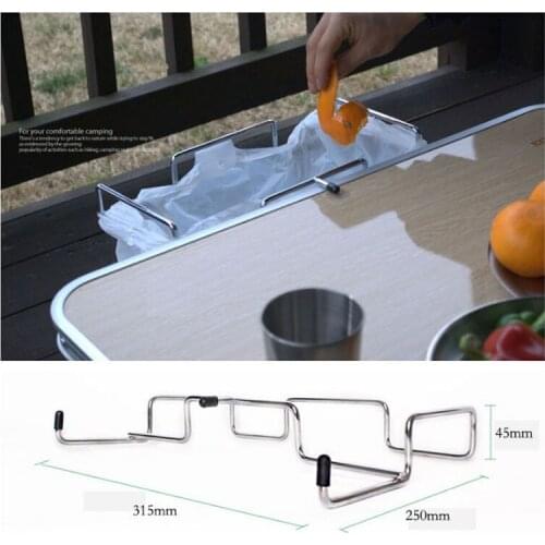 Portable wire storage racks camping table racks barbecue picnic racks picnic table accessories trash bag racks