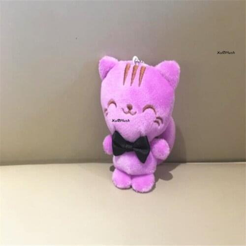 9-10CM Approx. Bowknot Cat Cute Keychain Plush Toy , Key Ring Plush Cat Doll