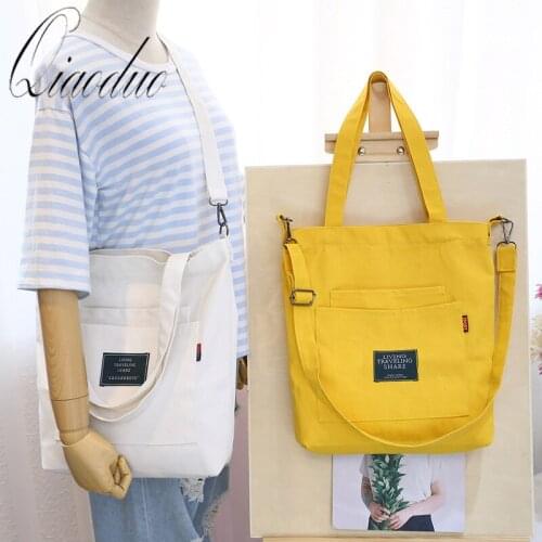 Qiaoduo Women Simple Big Capacity Canvas Bag Vintage Zipper Flap Bag Ladies Shoulder Crossbody Bags Bolsos CE3248