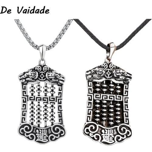 Retro Silver Color Abacus Necklace Pendants For Unisex Two Sizes Trendy Child Birthday Vintage Party Necklace Jewelry
