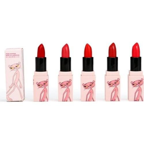 Cartoon Pink Cat Lipstick Lasting Moisturizing Moisturizing Waterproof And Easy To Color Matte Bean Paste Rose