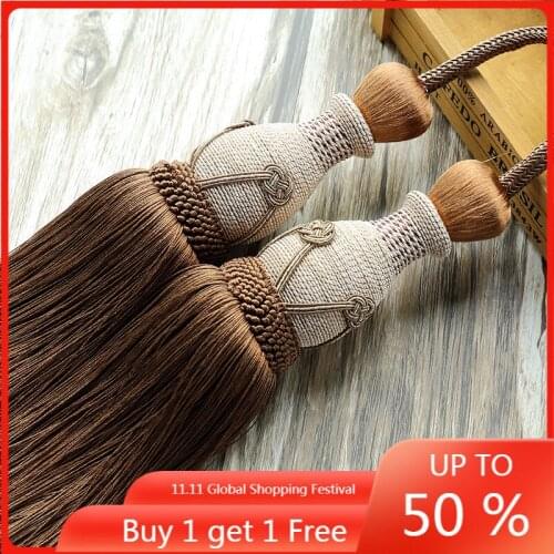 Handmade Hanging Ball Double Ball Curtain Bandage Rope Hanging Ball Pendant Tassel Curtain Buckle Pastoral Strap