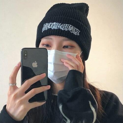 Street Jokers ~ Alphabet Woolen Hat Web Celebrity with Autumn and Winter Baotou Knit Hat Men and Women Couples Tide Hats