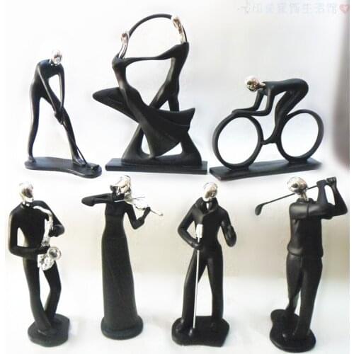 Modern decorative sculpture dancing/sport/singing resin figurines collections prize/gift for event pure white/black/red ornament