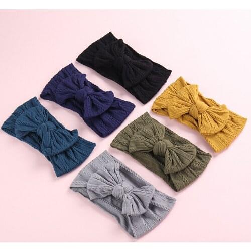Super soft jacquard nylon childrens headdress baby bow does not hurt the skin headband girls wide headscarf