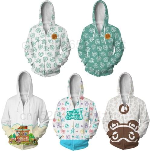 Game Animal Crossing Hoodie Tom Nook Cosplay Sweatshirts Top Long Sleeves Zipper Hooded Costume Coat for Women and Men Costume