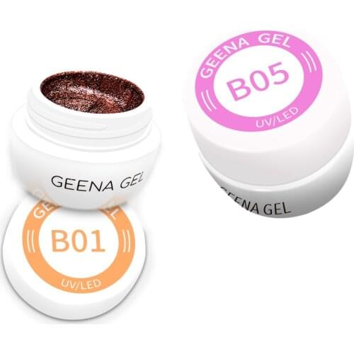 New Geena Nails Soak-Off UV Lamp Glitter Platinum Gel Polish Shinging Colour Nail-Gel-Polish