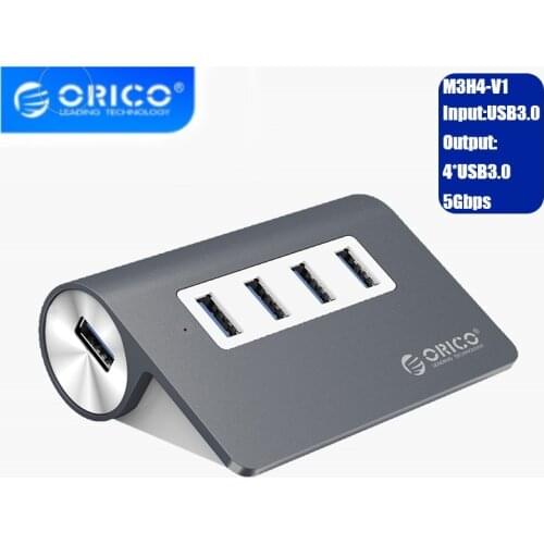 ORICO Aluminum USB Hub 4 ports USB 3.0 HUB High Speed Mini Splitter Portable Hub for Laptop PC Computer with 1M Data Cable