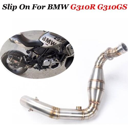 51mm Stainless Steel Motorcycle Full Exhaust Middle Pipe Contact Mid Link Pipe Muffler Slip On For BMW G310GS G310R for All Year