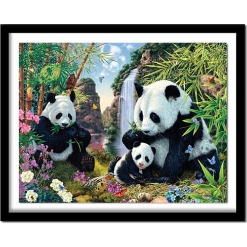 Diamond Embroidery Animals Panda Picture Of Rhinestones Diamond Painting Cross Stitch Full Round Kits