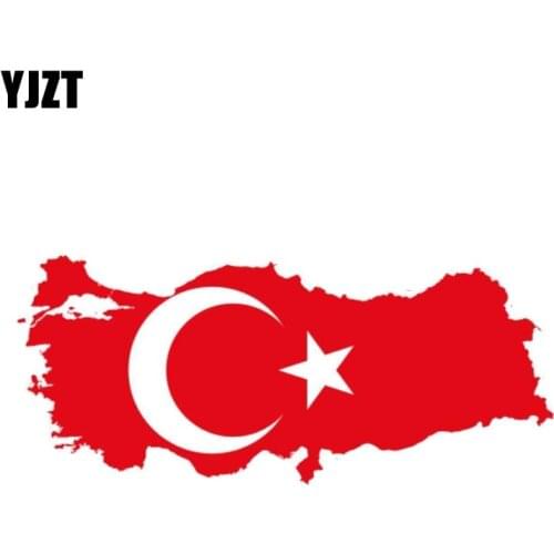 YJZT 15.6CM*6.5CM Creative Turkey Car Sticker Flag Creative Map Decal Car Styling 6-0908
