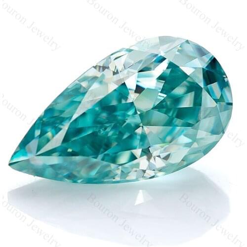 Aqua Blue Crushed Ice Pear Loose Gemsotne VVS1 Jewelry Making Lab Created Moissanite GRA High Quality Factory Supplier in Stock