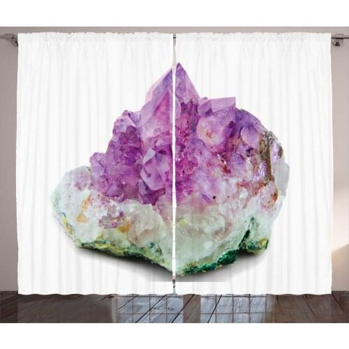 Lavender Gem Curtains Crystal Like Purple Stone Satin Fabric Drapes for Living Room Bedroom 2 Panel Window Set