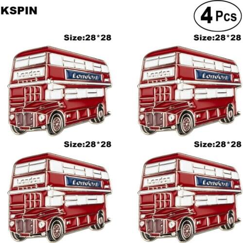 London Bus Brooches Lapel Pin Flag badge Brooch Pins Badges 4pcs