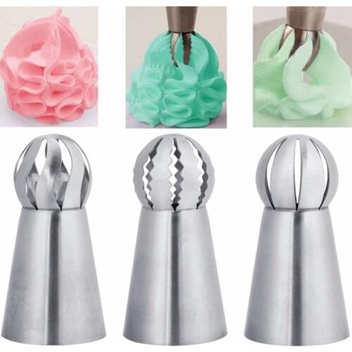 1/3Pcs Stainless Steel Icing Piping Nozzles Pastry Cream Tips Cupcake Nozzles Flower Torch Pastry Tube Decoration Tools