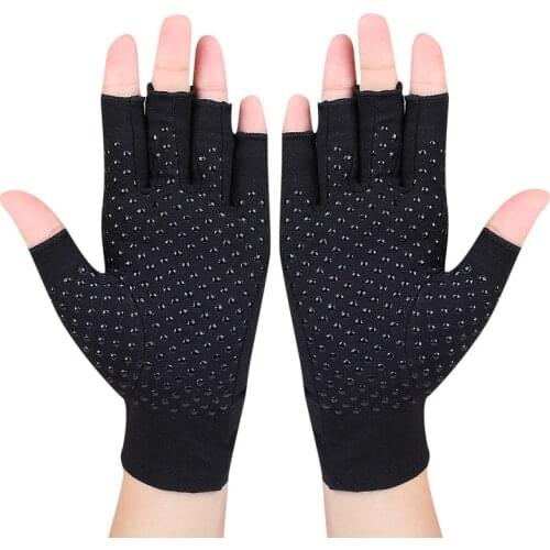 Compression Arthritis Gloves Wrist Support Brace for Joint Pain Relief Women Men Wristband Anti-slip Half Finger Gloves
