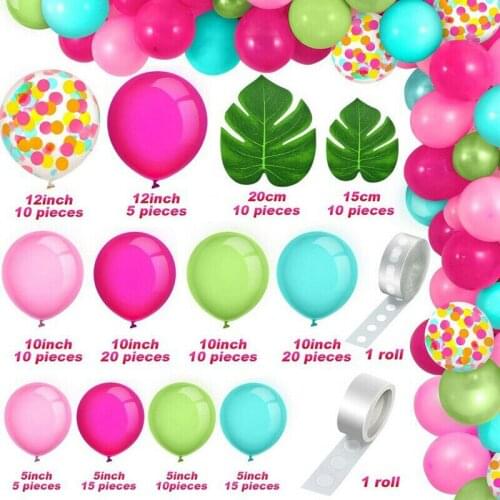 1 X Balloon Garland Set 142Pcs Tropical Hawaiian Summer Balloon Garland Arch Kit Banner Birthday Party 2021 New