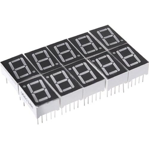 10PCS 0.56 Inch 7 Segment 1 Digital LED Display Red Common Cathode Digital Tubes K5DB