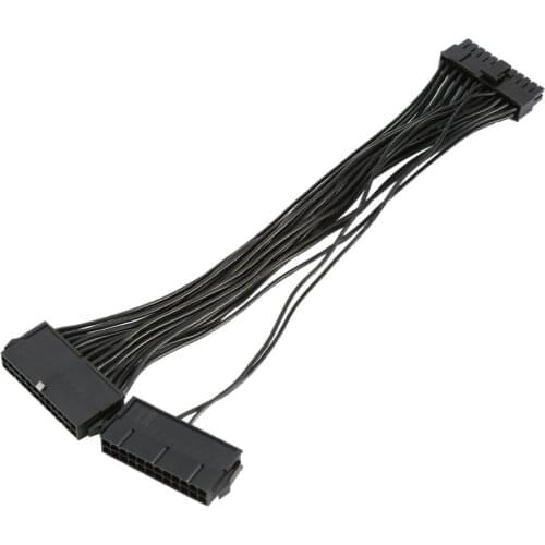 10pcs ATX Mining Motherboard Cable 30cm 24 Pin 20+4 Pin Dual PSU Power Supply Splitter Extension Cable Connector