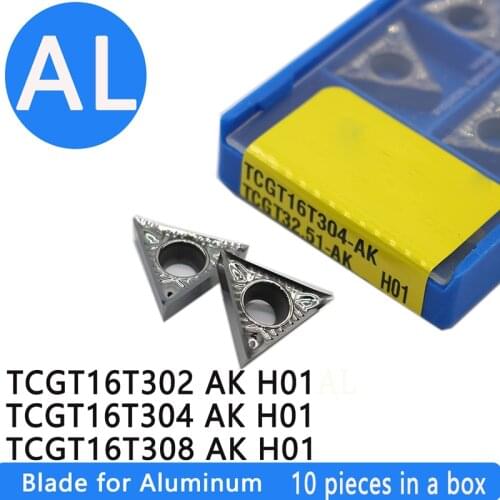 10Pcs TCGT16T302 TCGT16T304 TCGT16T308 AK H01 Internal Turning Tool Aluminum Cutting Tool CNC Turning Insert Lathe Tool TCGT