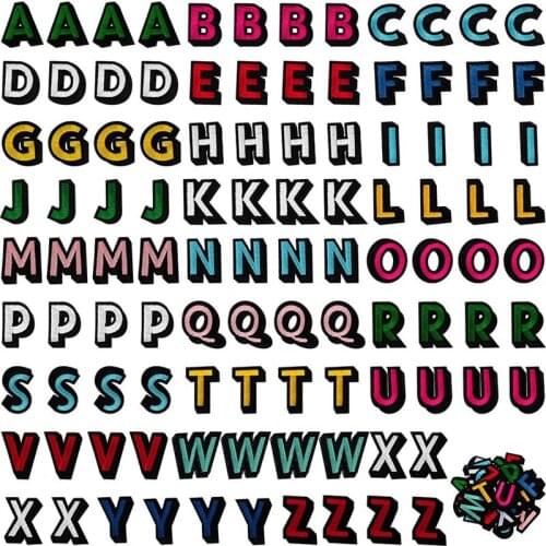 104 Pcs Iron on Letter Patches A-Z Letter Patches Fabric for Sew on Hats, Jackets, Shirts and Jeans DIY Craft Sewing