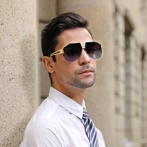 2021 Fashion Oversized Square Sunglasses Women Luxury Brand Frameless Sun Glasses For Men Vintage Eyewear Gafas De Sol TYJ-58