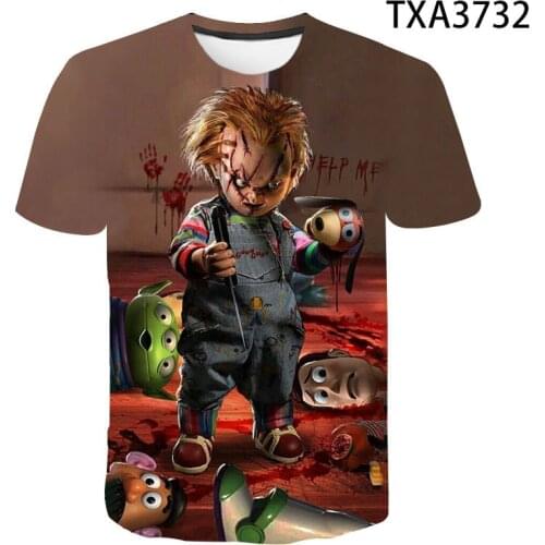 2021 New Summer Chucky 3D Printed T Shirts Men Women Children Fashion Casual Boy Girl Kids Short Sleeve T-shirt Cool Tee Tops