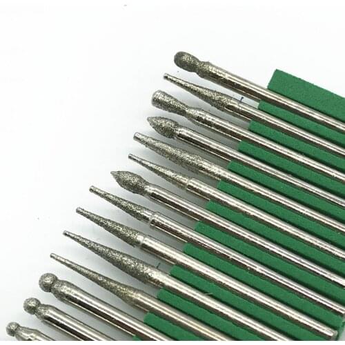 30/pcs 3mm Diamond Burs Dremel Rotary Tool Sintered BursAbrasive Grinding Head Accessories Bits