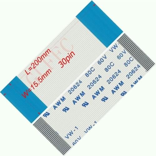 30p 31p 32p 33p 34p 36p 38p 40p 42p 0.5pitch 30mm~2000mm A-type Flexible Flat Cable FFC awm 20624 ROHS for TTL LCD DVD Computer