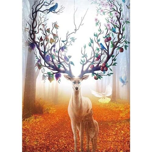 5D Diamond Painting Drilling Round Animal Deer Used to Make Mosaic Painting Home Decoration Art Craft