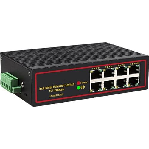 8 port industrial ethernet switch 10/100m signal strengthen DIN rail type high and low temperature network switch