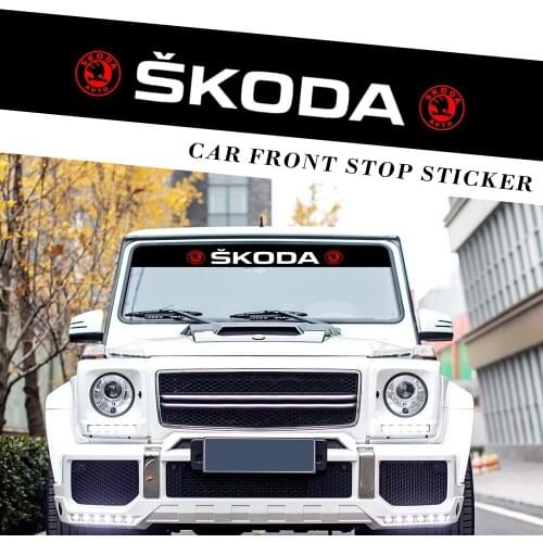 Car Front Rear Sunshade Windshield Decal Car Styling Vinyl Stickers Auto Styling For Skoda Fabia 2 3 Karoq Kodiaq Octavia 3 Sup