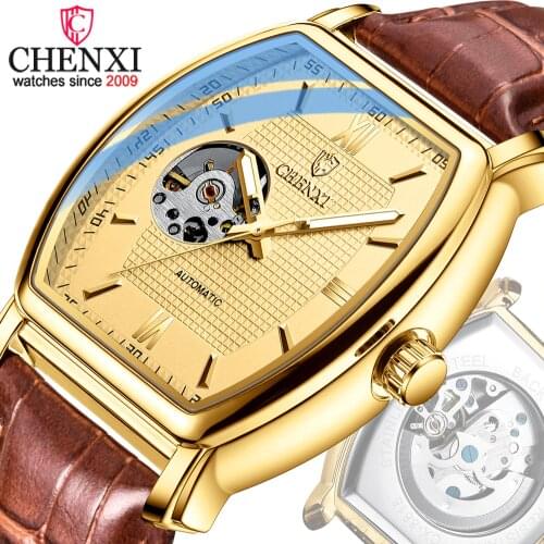 CHENXI Brand Luxury Automatic Mechanical Watch Men Waterproof Business Clock Skeleton Tourbillon Wristwatch Relogio Masculino