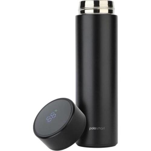 Digital Thermos With Led Display Black Thermos Cup Coffee Tea Thermos Sport Travel Mug Large Capacity Thermocup