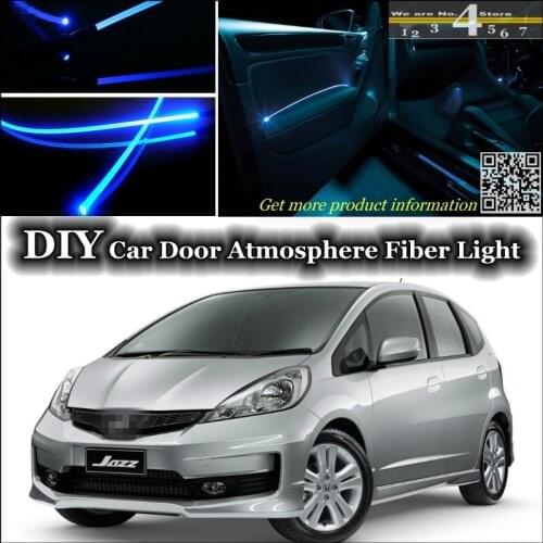 For HONDA Jazz Fit interior Ambient Light Tuning Atmosphere Fiber Optic Band Lights Inside Door Panel illumination Not EL light