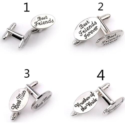 Euro-American Fashion Cuff Link Fashion Letter Metal Alloy Cuff Links For Men Wholesale 12pairs/lot