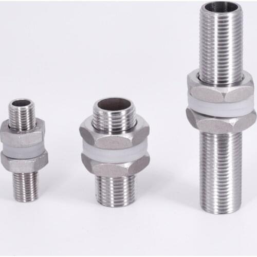 1/4" 3/8" 1/2" 3/4" 1" -2" BSP x 50/75/100mm Length 304 Stainless Steel Lock Pipe Fitting For Water Tank Aquarium