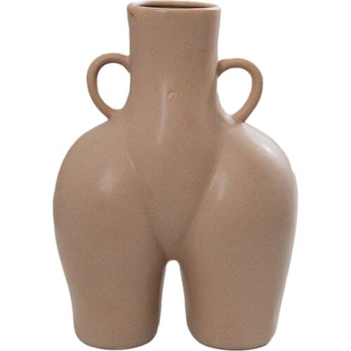 Simulation Human Body Art Vase Nordic Ceramic Butt Nude Vase Holder Table Decoration Handicraft Decorations
