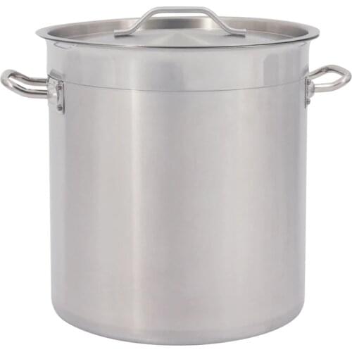 Stainless steel barrel with handles and lid new deep stainless steel stock pot for chicken hotel restaurant