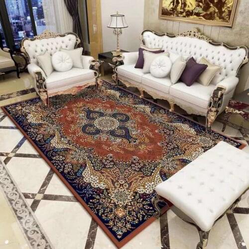 Persian Printed Carpets Bedroom Parlor Study Floor Carpet Living Room Decorative Anti-Slip Rug Comfortable and Soft Large Rugs