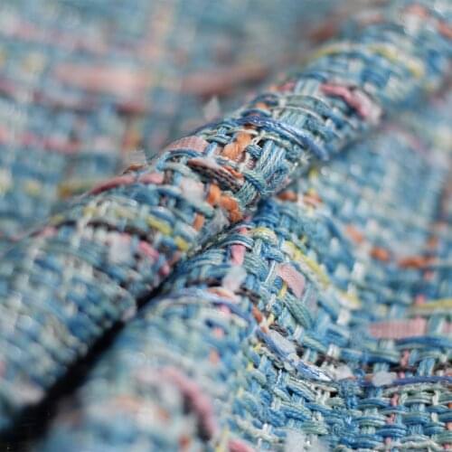 Red Raspberry Italy Skyblue Pink Line Tweed Fabric Garment Material Women Jacket Dress Coat Sewing Cloth Tailor Freeshipping