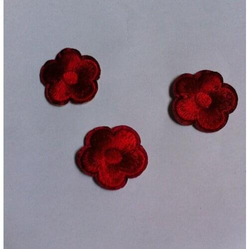 8 Pieces/lot 2.8cm Width Costume Braid Embroidered Iron On Lace Applique Red Hotfix Lace Patches
