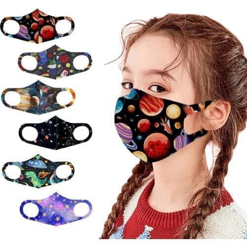 6pcs Beautiful Starry Sky Planet Masks For Face Kids Reusable Wasbaar Mouth Mask Fashion Children Halloween Cosplay Mascarillas