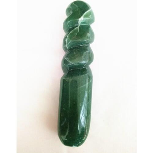 260g natural green Aventurine crystal massage wand gemstone quartz Massage stick fro women healing