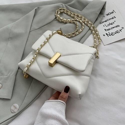 Cute Chain Small PU Leather Crossbody Bags For Women 2021 New Trending Shoulder Handbags Womens Branded Fashion New Trend Hand