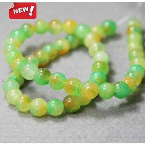 8mm Fashion Natural Multicolor Yellow & Green Chalcedony Beads Round DIY Beads Stone Accessory Part 15inch Jewelry Making Design