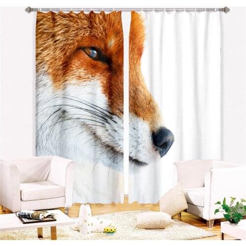 Cartoon Window Drapes Animal Print Curtains Screen with Hooks Accessories Polyester Fabric Washable for Living Room Bathroom