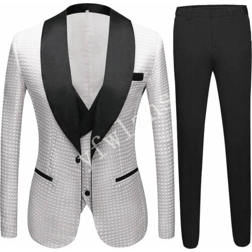 New Arrival One Button Groomsmen Shawl Lapel Groom Tuxedos Men Suits Wedding/Prom Best Man Blazer ( Jacket+Pants+Vest+Tie) B72