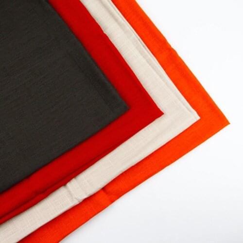 50cmx140cm Solid Colour Slub Fabric linen cotton fabric cloth DIY table cloth collection plain curtain material